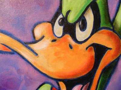400x300 Original Daffy Duck Dick Duerrstein Painting Disney Warner Artist - Daffy Duck Painting
