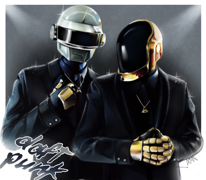 700x611 Daft Punk By Rattledmachine - Daft Punk Painting