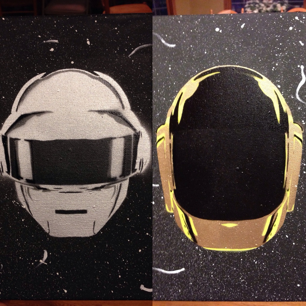 1024x1024 What Do You Guys Think Of My Daft Punk Paintings Daftpunk - Daft Punk Painting