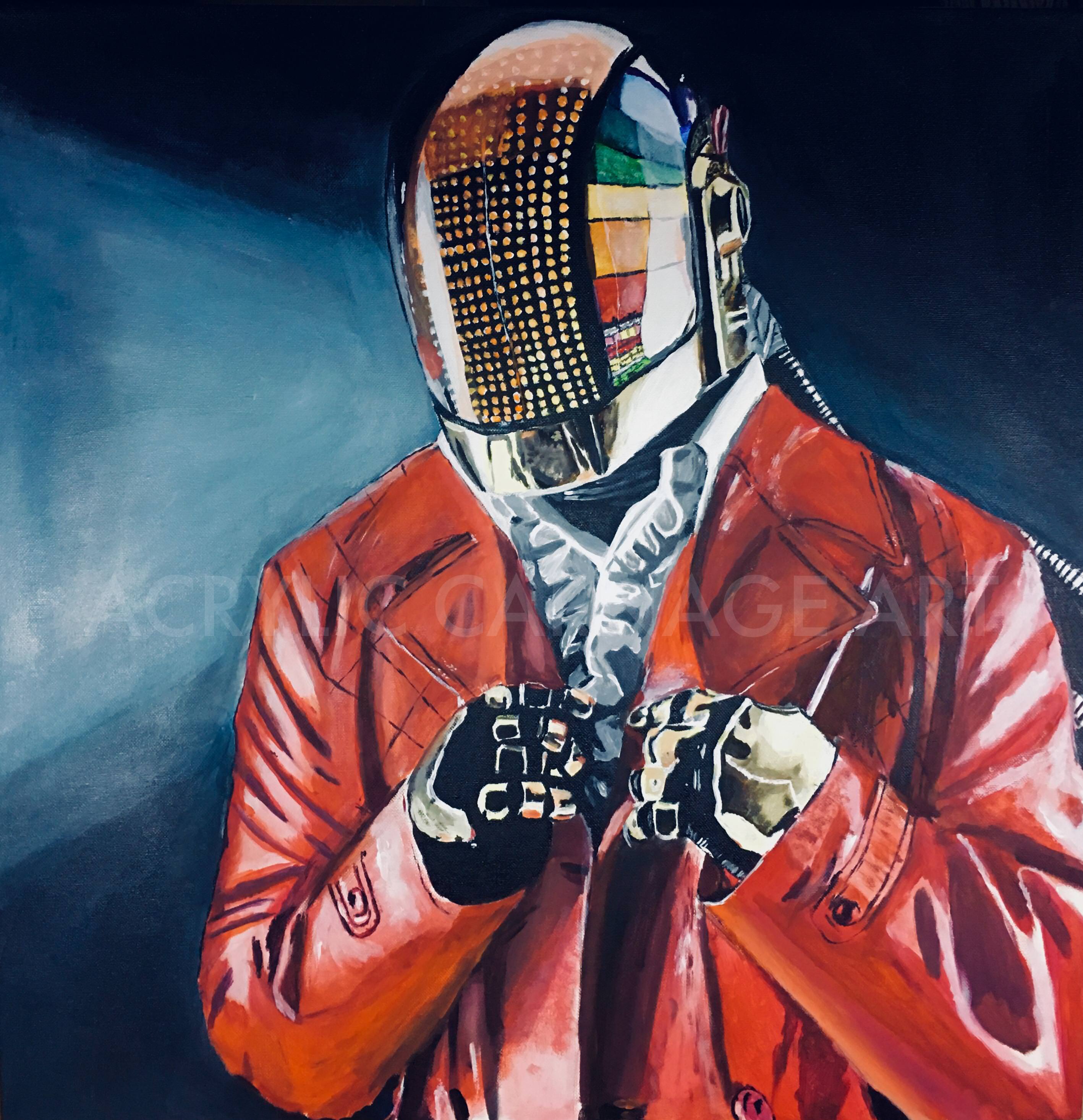 Daft Punk Portrait Painting at PaintingValley.com | Explore collection ...