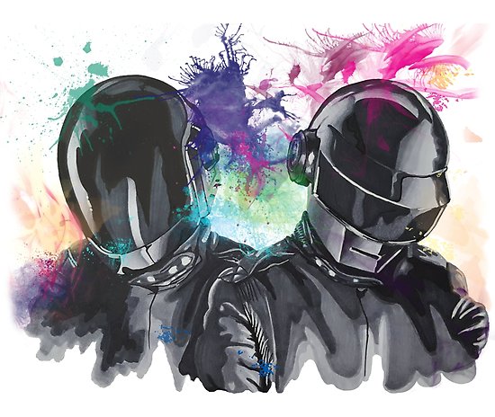 550x464 Daft Punk Portrait Posters By Lupa1214 Redbubble - Daft Punk Portrait Painting