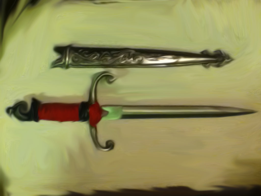 1024x768 Parrying Dagger Painting By Mustardboy - Dagger Painting