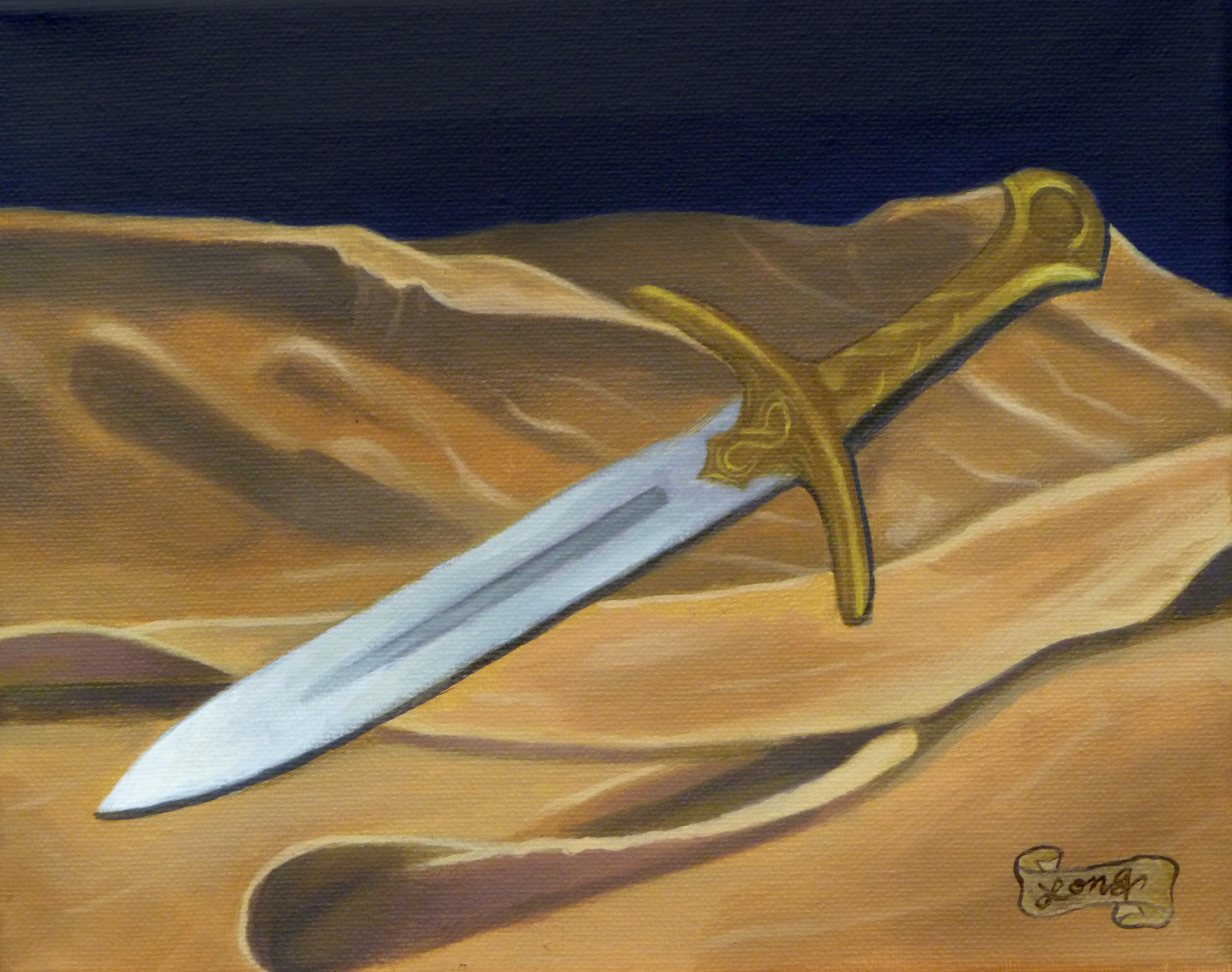 3243x2560 The Dagger Original Painting - Dagger Painting