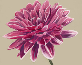 340x270 Pink Flower Painting Etsy - Dahlia Flower Painting