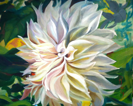 460x367 Oil Paintings Blog - Dahlia Painting