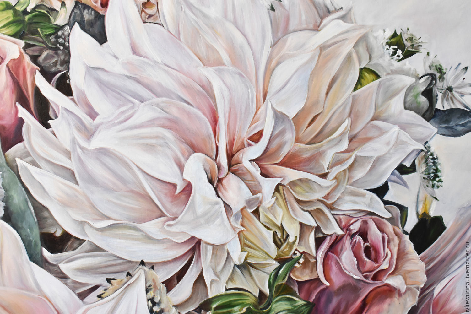 1500x1000 Oil Painting Dahlia 80h90 Cm Shop Online On Livemaster - Dahlia Painting