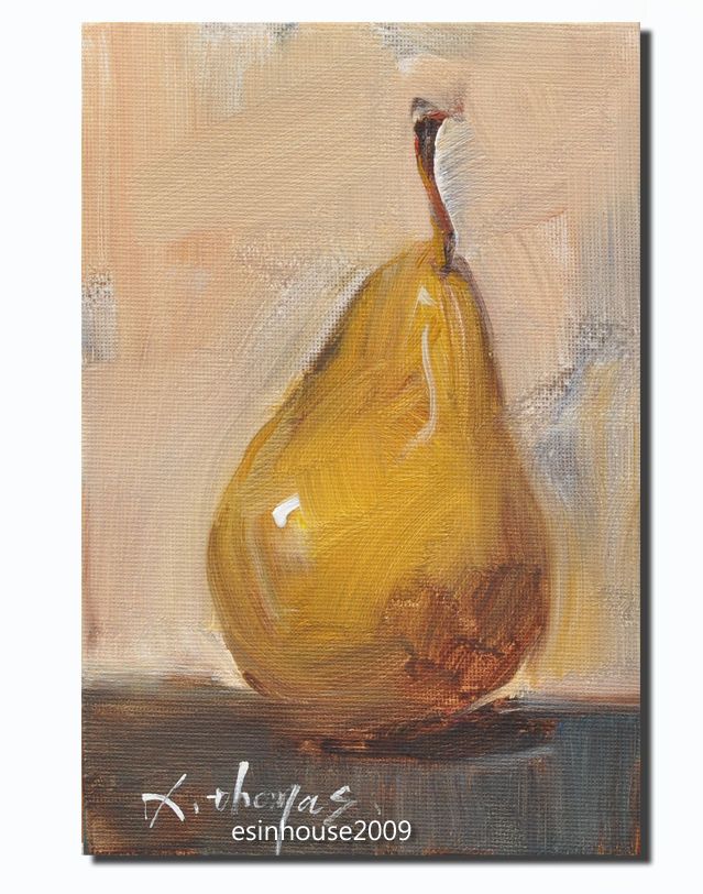 639x812 Pear Oil Painting Works Still Life Yellow Pears 12cmx18cm Daily - Daily Paintingworks