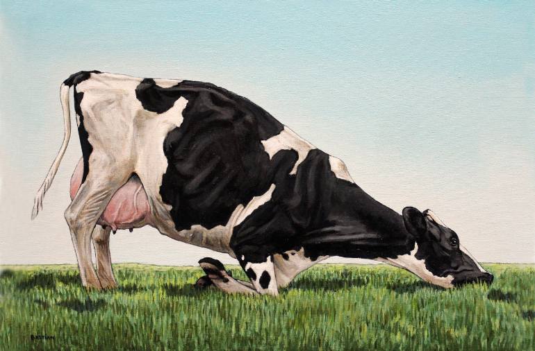 770x506 Saatchi Art Cow Painting By Clara Bastian - Dairy Cow Painting