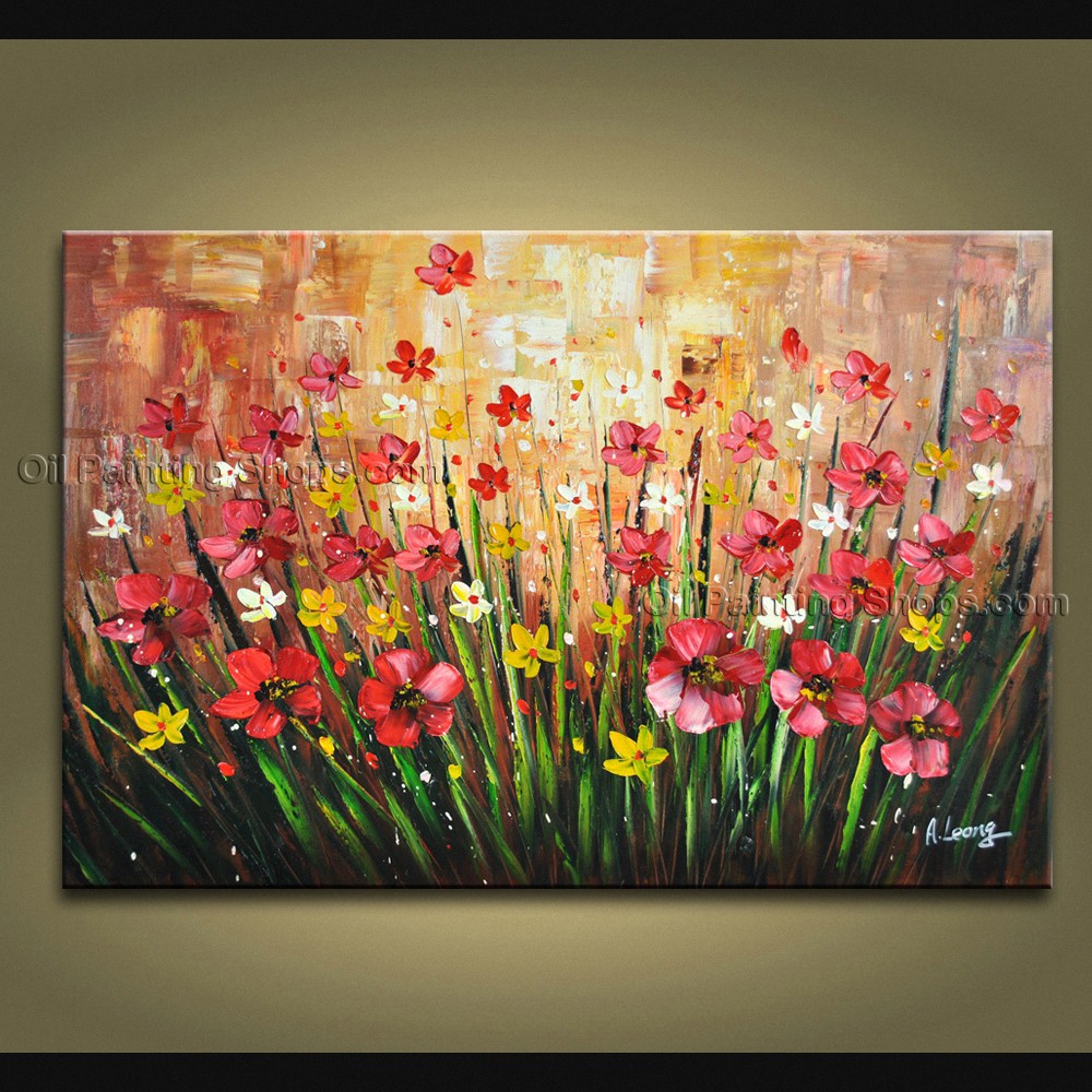 1000x1000 Astonishing Contemporary Wall Art Floral Painting Daisy Flower - Daisy Flower Painting