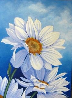 236x323 Paintings Of Daisy Flowers Art By Serena Lewis Coming Up - Daisy Flower Painting