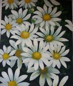 254x300 Oil Painting On Canvas Modern Art Flowers Daisies Daisys Large - Daisy Oil Painting