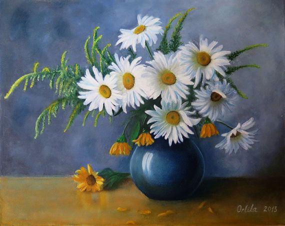 570x452 Oil Painting - Daisy Oil Painting