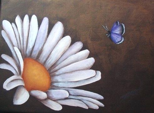 491x362 Daisy Painting On Canvas Gerber Nounstudio - Daisy Painting On Canvas