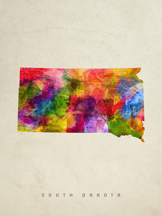 675x900 South Dakota State Map 02 Painting By Aged Pixel - Dakota Painting