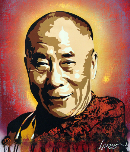 431x505 Dalai Lama By Tomoart1 - Dalai Lama Painting
