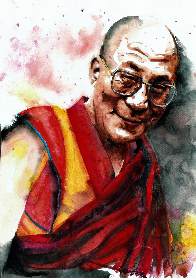 751x1065 Dalai Lama By Lloyd Art - Dalai Lama Painting