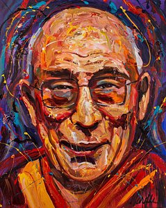 239x300 The Dalai Lama Painting By Michael Wardle - Dalai Lama Painting