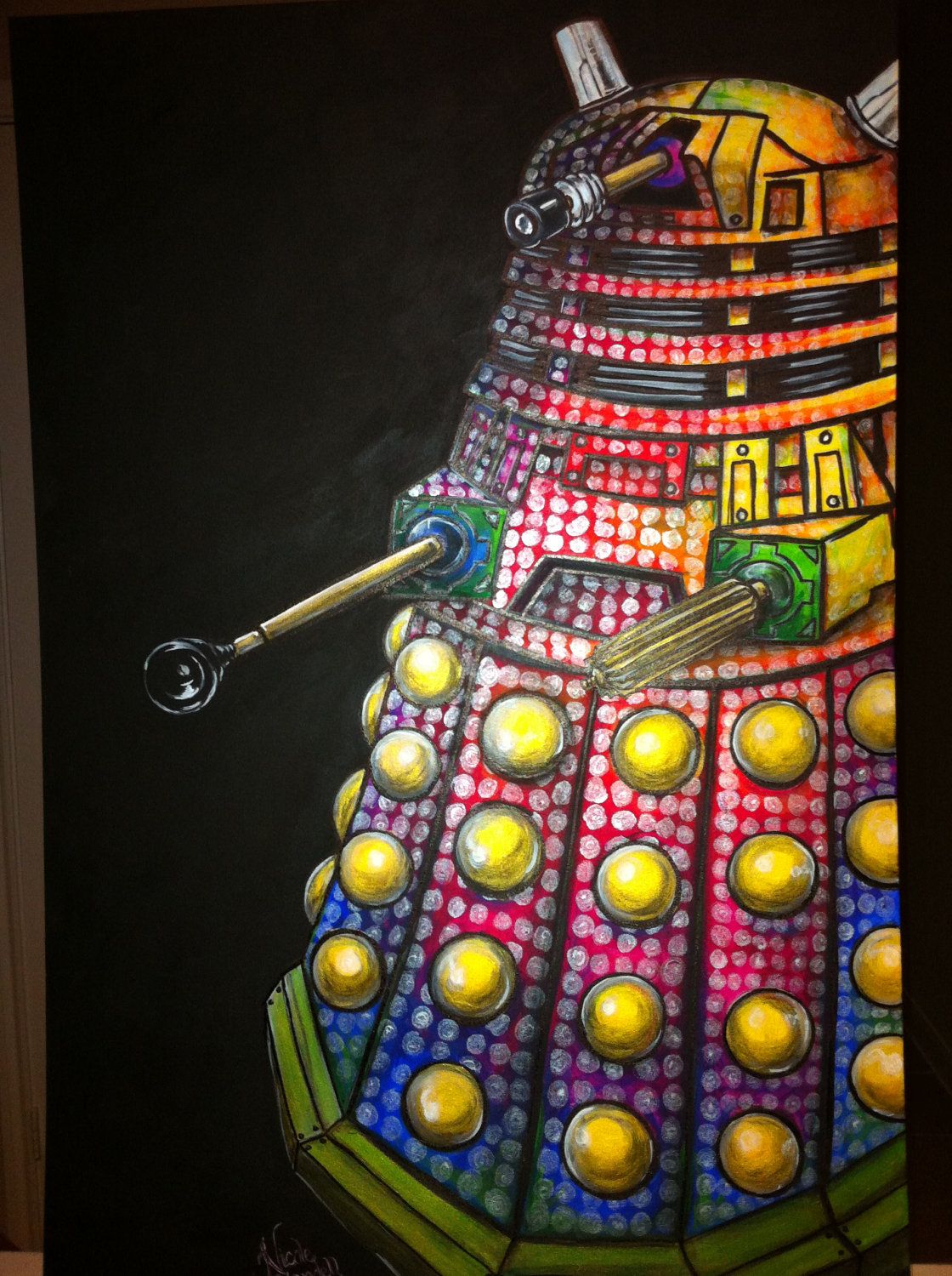 1120x1500 Dalek Pop Art Acrylic Painting. This Is Absolutely Amazing - Dalek Painting