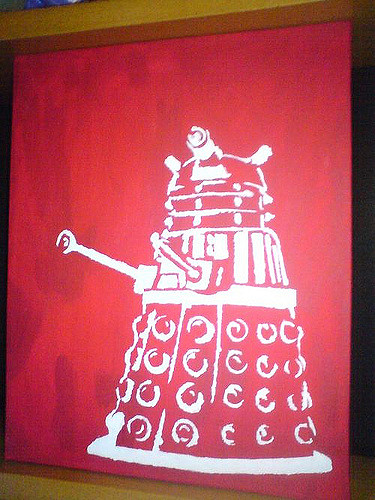 375x500 Dalek Stencil Paint Another Stencil Dalek Acryl Painting 2 - Dalek Painting