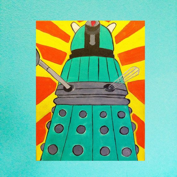 570x570 Doctor Who Dalek Canvas Painting 11x14 By Itsjustgeekery On Etsy - Dalek Painting