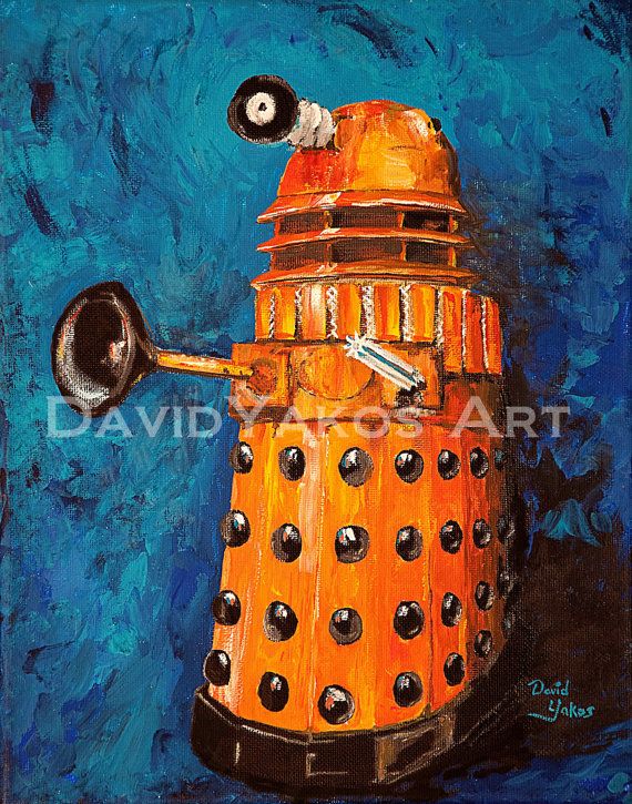 570x725 Doctor Who Dalek Painting Art Print 8x10 Dr By Davidyakos On Etsy - Dalek Painting