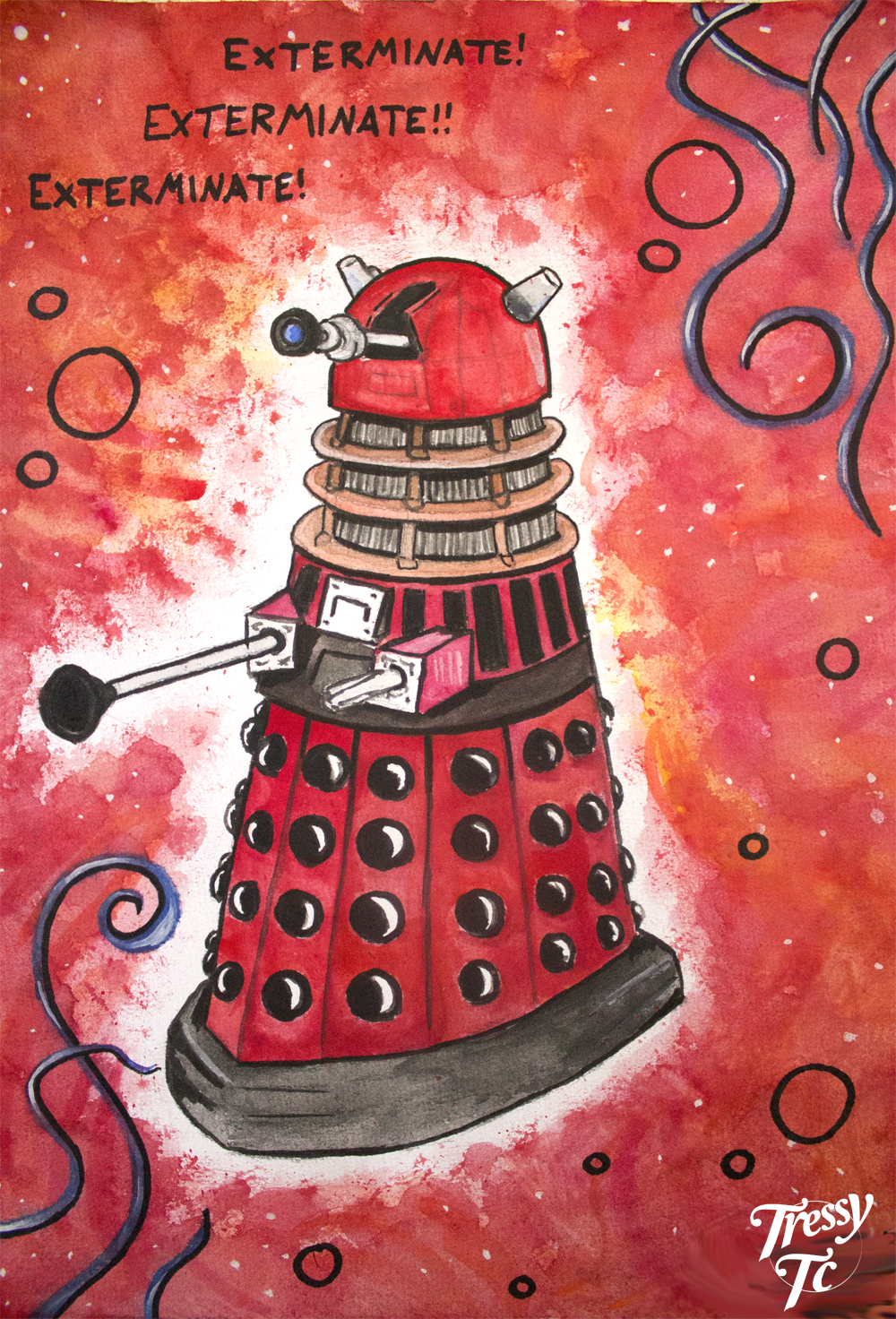 1000x1472 Dalek Doctor Who By Tressytc - Dalek Painting