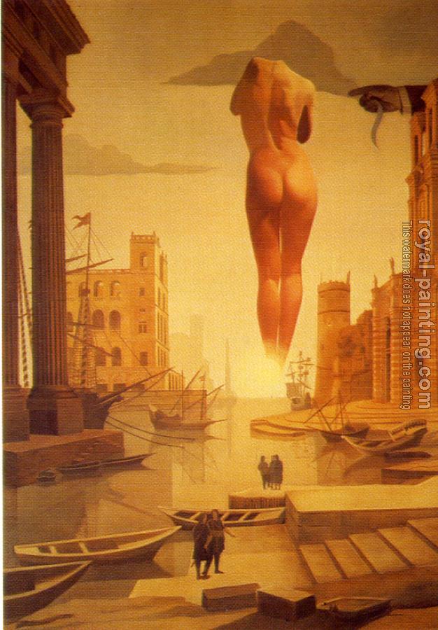 626x900 Dali's Hand Drawing Back The Golden Fleece In The Form Of A Cloud - Dali Gala Painting