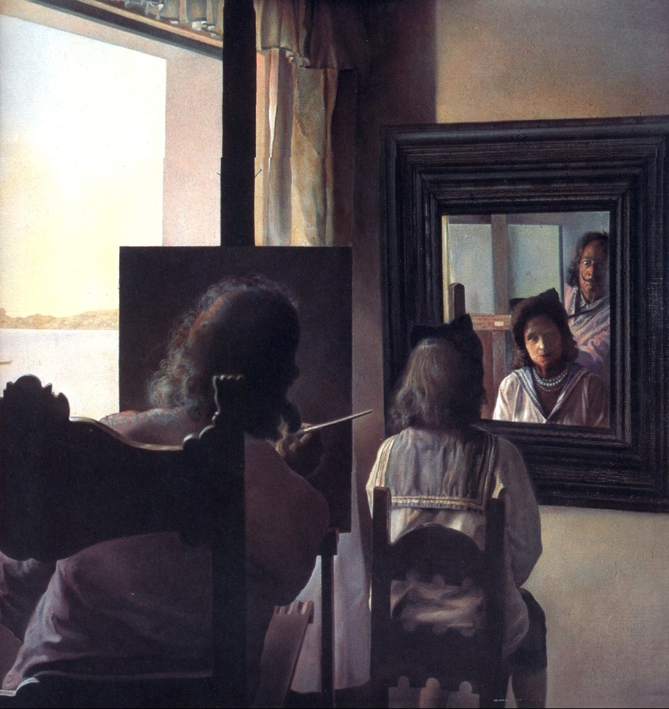 965x1022 Dali, With His Back Turned, Painting A Portrait Of Gala, His Back - Dali Gala Painting