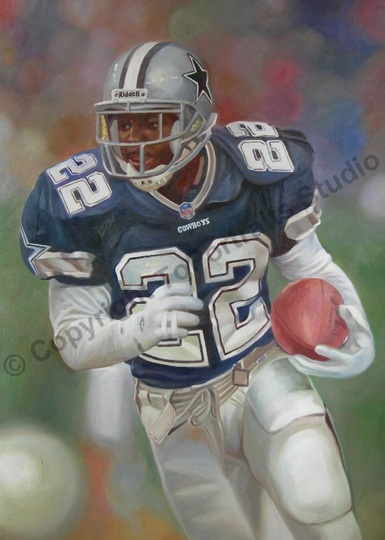 550x771 Emmitt Smith, Dallas Cowboys - Dallas Cowboys Painting