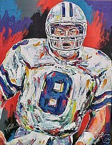232x300 Troy Aikman Dallas Cowboys Signed 40x52 John Stango Original - Dallas Cowboys Painting