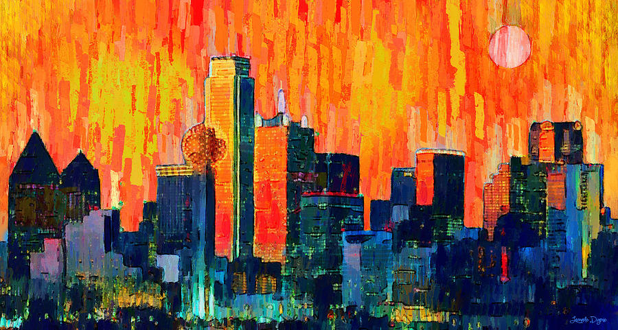 900x481 Dallas Skyline 75 - Dallas Skyline Painting