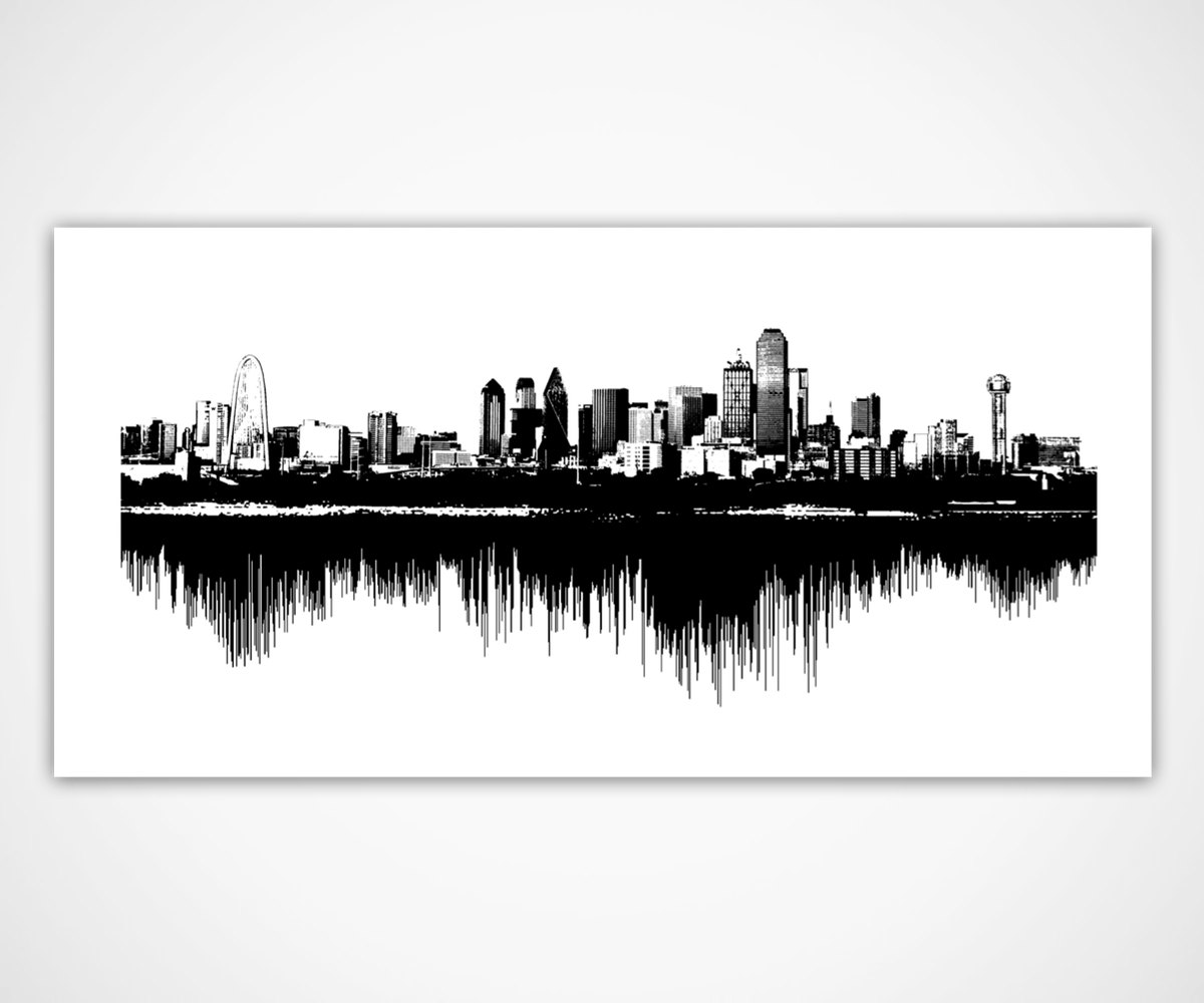 1200x1000 Dallas Skyline Art Sounds Of The City Sound Wave Cityscape - Dallas Skyline Painting