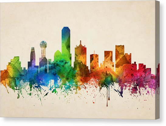 546x417 Dallas Skyline Canvas Prints Fine Art America - Dallas Skyline Painting