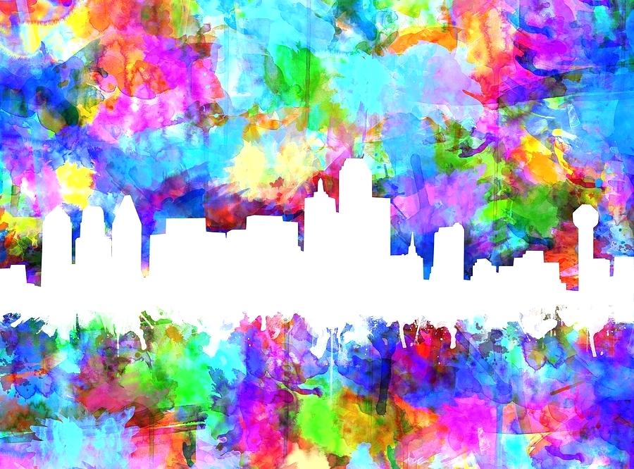 900x666 Dallas Skyline Paintings Painting Skyline Vibrant Colors By Art - Dallas Skyline Painting
