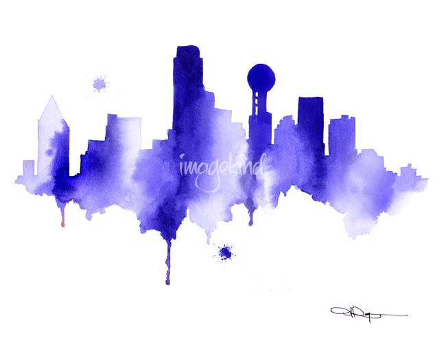 650x502 Stunning Dallas Skyline Painting Reproductions For Sale On Fine - Dallas Skyline Painting