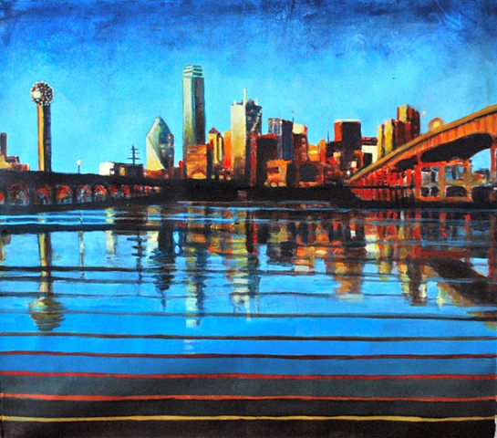 545x480 The Art Of Ivonne Acero - Dallas Skyline Painting