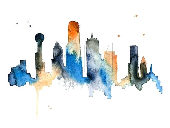 570x428 Dallas Skyline Paintings Lanota.club - Dallas Skyline Painting