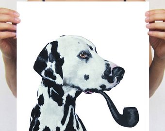 340x270 Dalmatian Painting Etsy - Dalmatian Painting