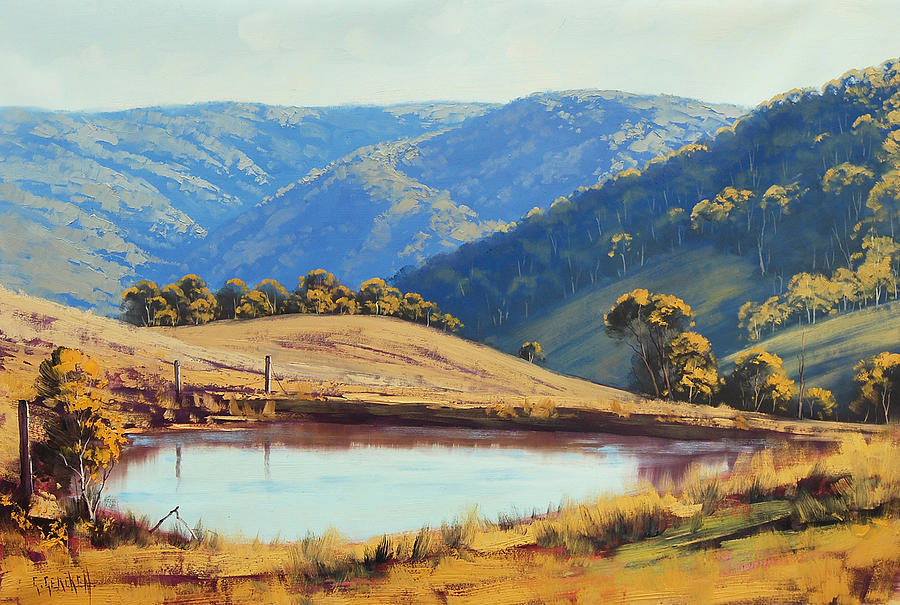 900x605 Kanimbla Valley Dam Painting By Graham Gercken - Dam Painting