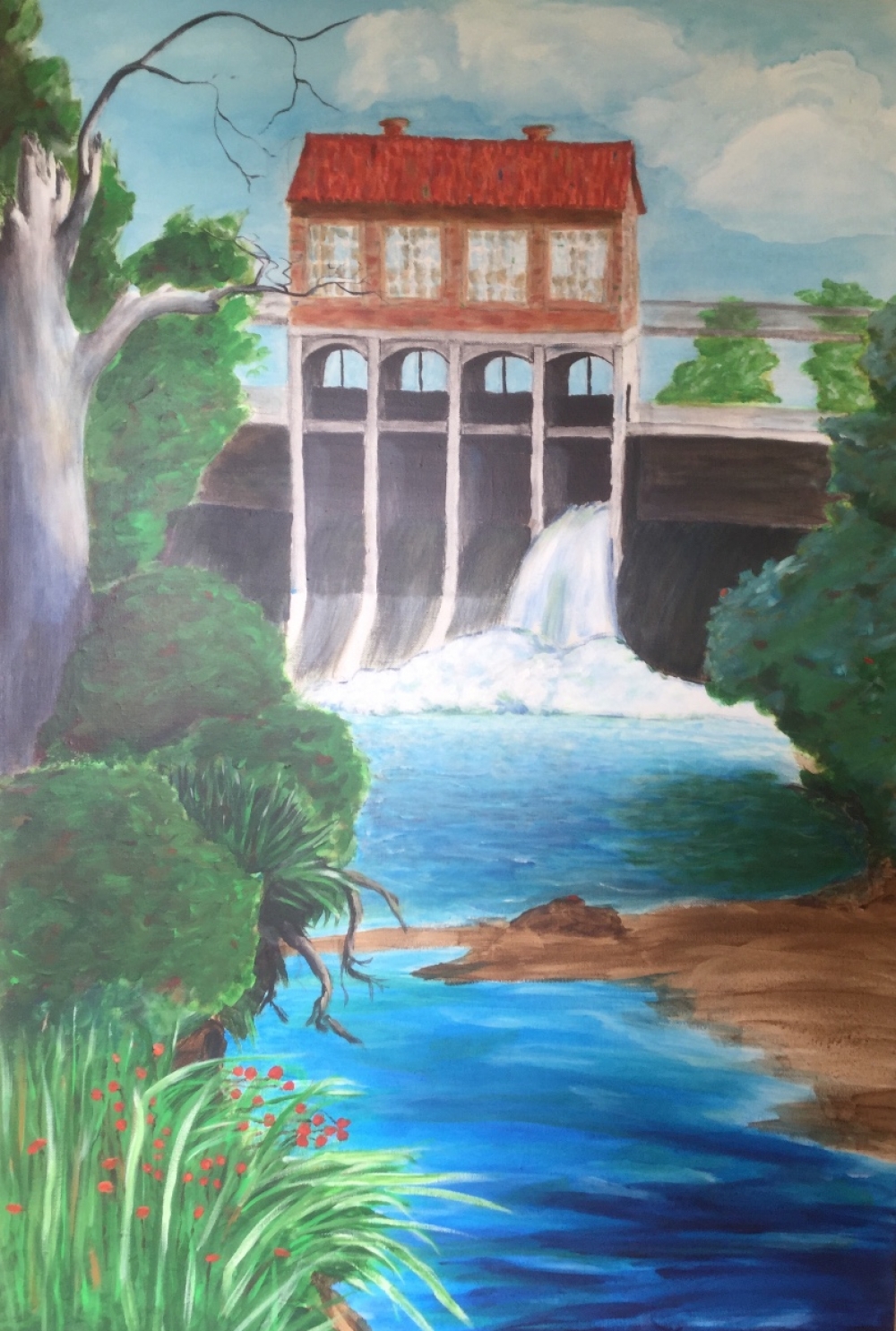 1000x1486 Overholser Dam House - Dam Painting