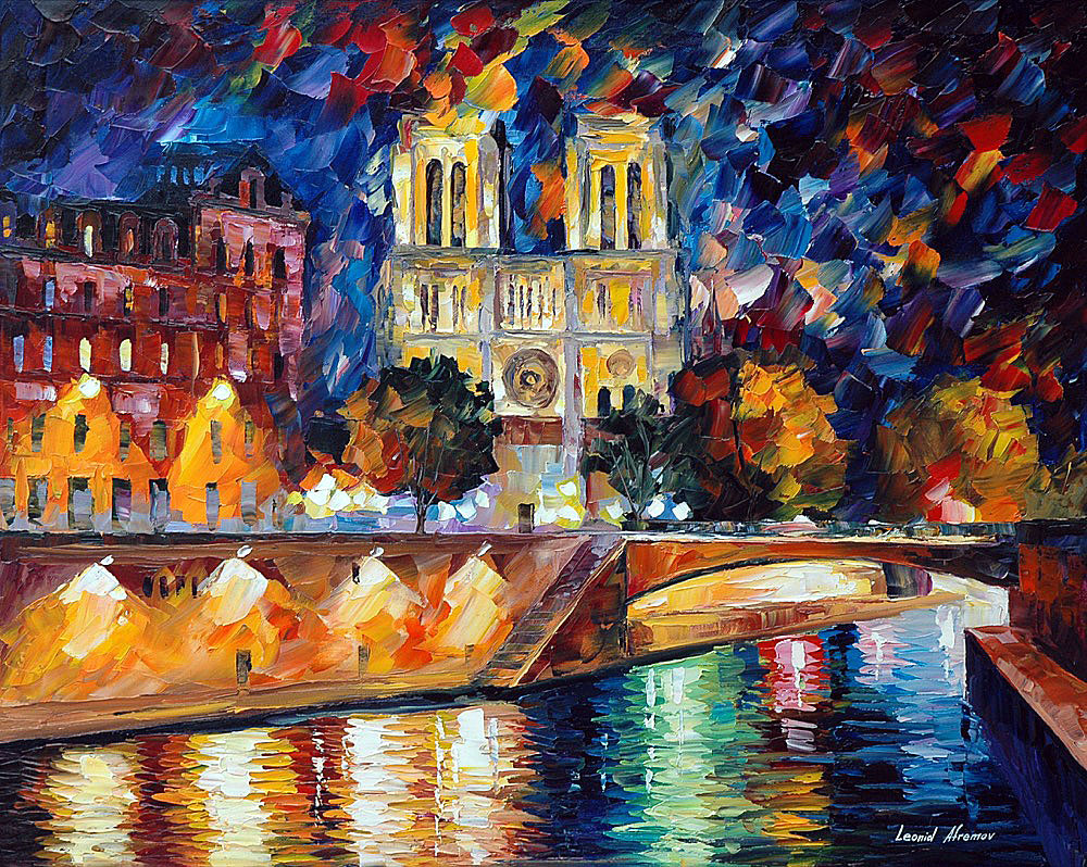 1000x798 Paris, Notre Dam Palette Knife Oil Painting On Canvas By Leonid - Dam Painting