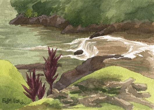 530x379 Stream - Dam Painting