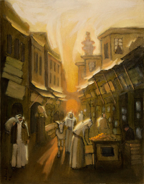548x700 Damascus Street By Artist Ziad Jundi Painting Oil On Canvas - Damascus Painting