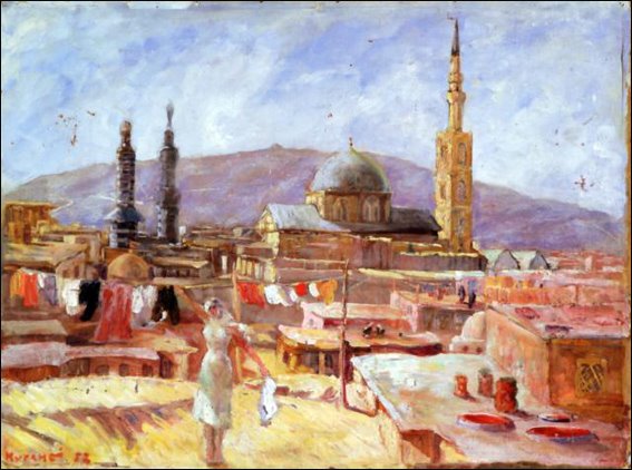 567x422 Old Damascus, Visit Syria (Housena) - Damascus Painting