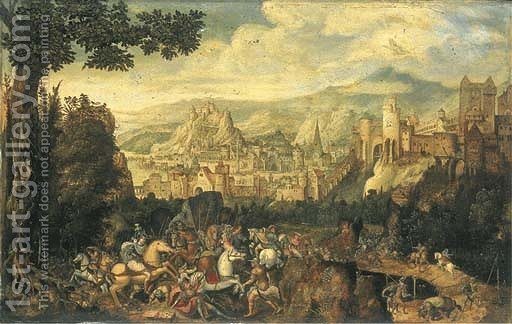 512x324 A Landscape With The Conversion Of Saint Paul On The Road - Damascus Painting