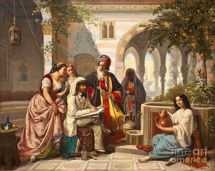 900x716 The Painters Visit To Damascus Painting By Motionage Designs - Damascus Painting