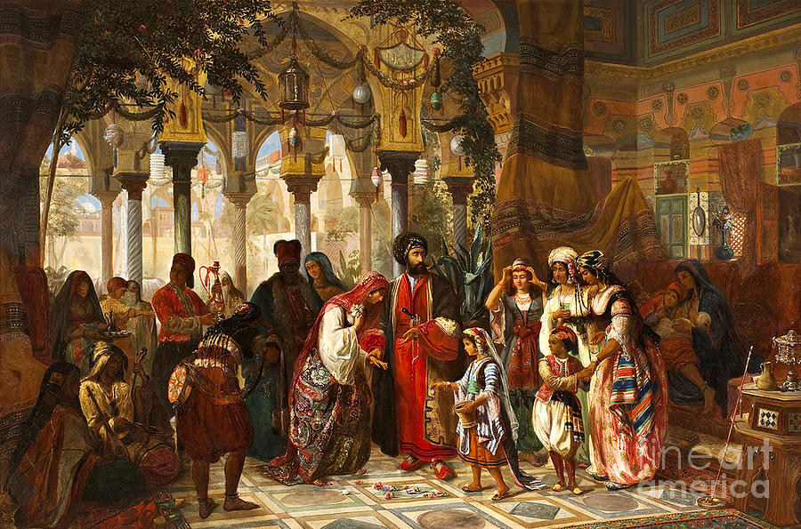 900x595 The Presentation Of The Bride To The Court Of Syria In Damascus - Damascus Painting