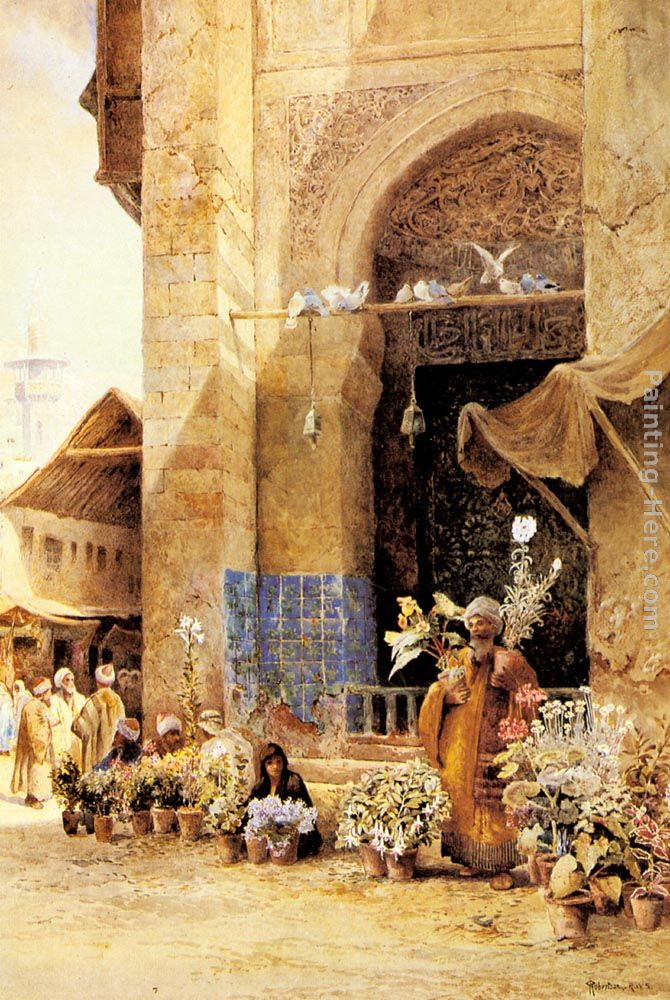 670x1000 Charles Robertson The Flower Market, Damascus Painting Anysize 50 - Damascus Painting