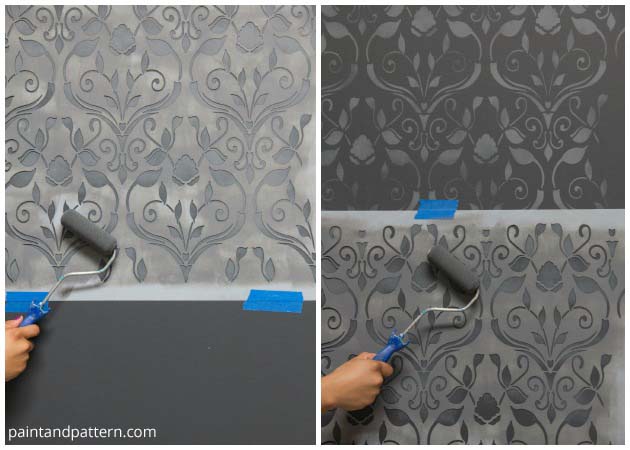 630x450 How To Blend 2 Stencils Into 1 Design - Damask Painting