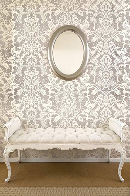 452x679 Lisabetta Damask Wall Stencil - Damask Painting